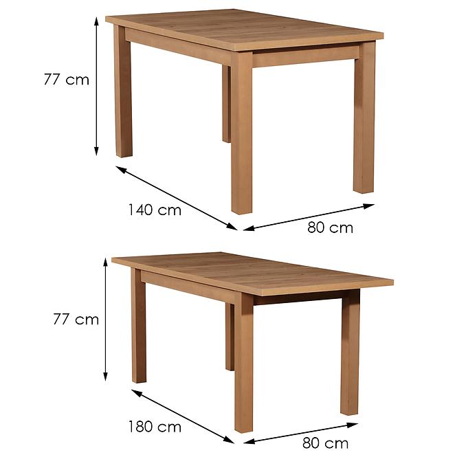Rozkladací stôl ST28 140/180x80cm dub wotan CC
