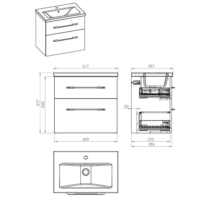 Kúpeľňový set Amoria 60 2S Graphite