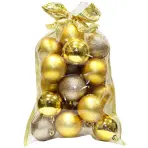 Set 20 gúľ s dekorom v sáčku, 6cm, zlaté