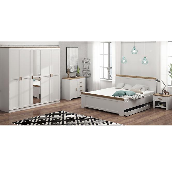 Posteľ Monaco 31 biela/dub wotan,3