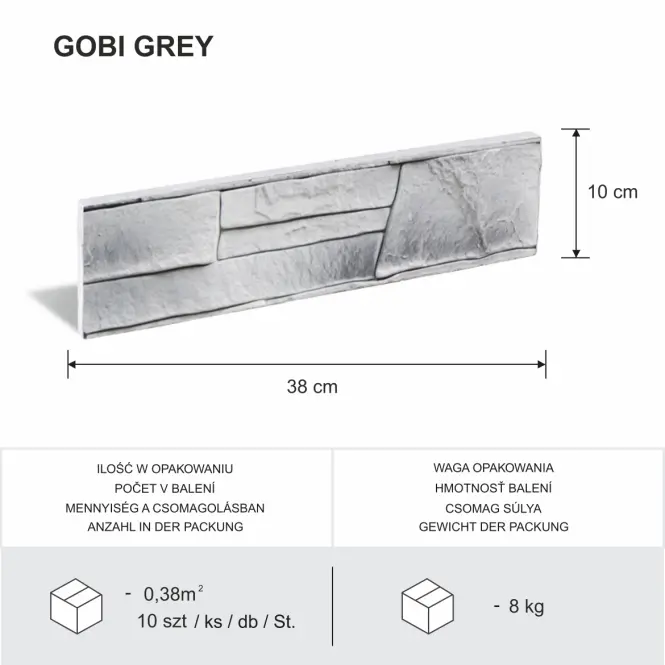 Betónový obkladový kameň Lazzaro 2 Gray,8