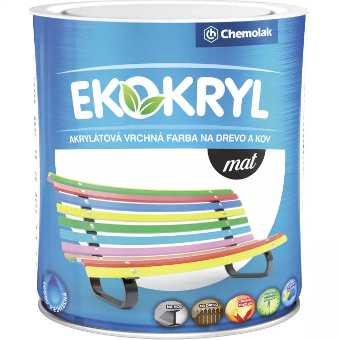 Chemolak Ekokryl Mat 0232 hnedý 0,6l