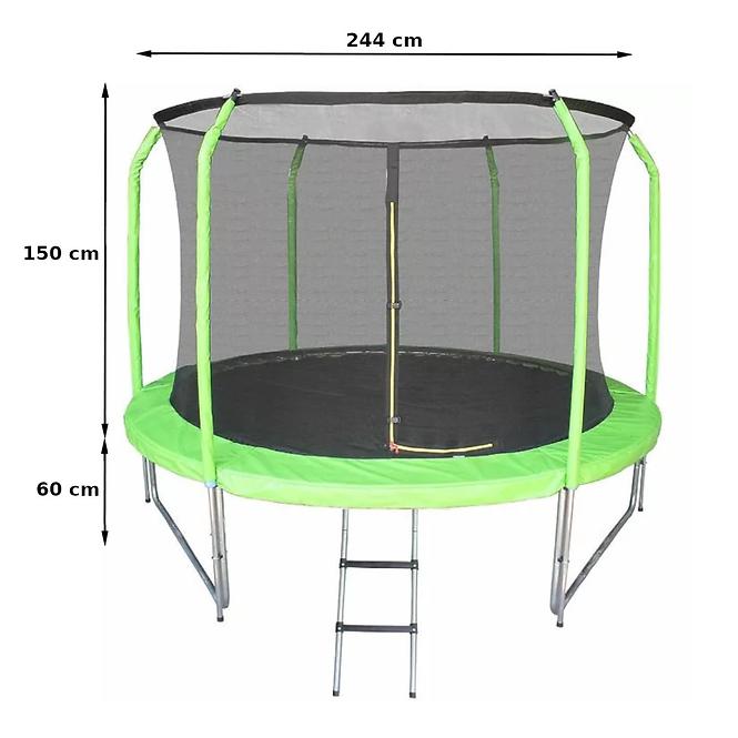 Trampolína COMFORT s rebríkom 244 cm zelená