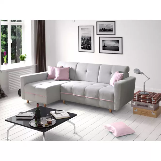 Rohová sedacia súprava Grey L Enzo 161 + Enzo 152 dr narural C.SZ,7