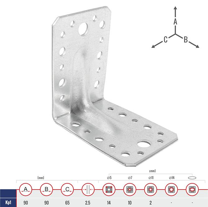 Uholník s Prelisom KP1 90x90x65x2.5