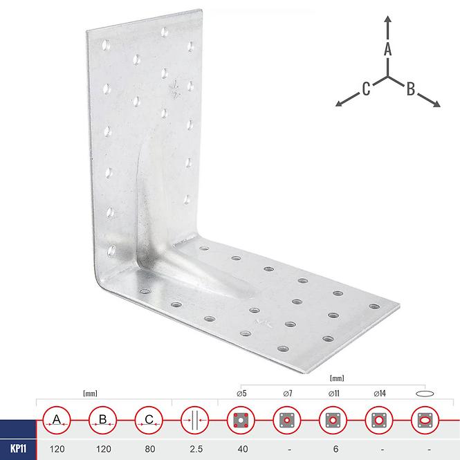 Uholník s Prelisom KP11 120x120x80x2.5