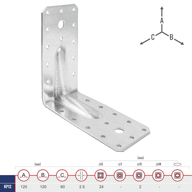 Uholník s Prelisom KP12 120x120x60x2.5