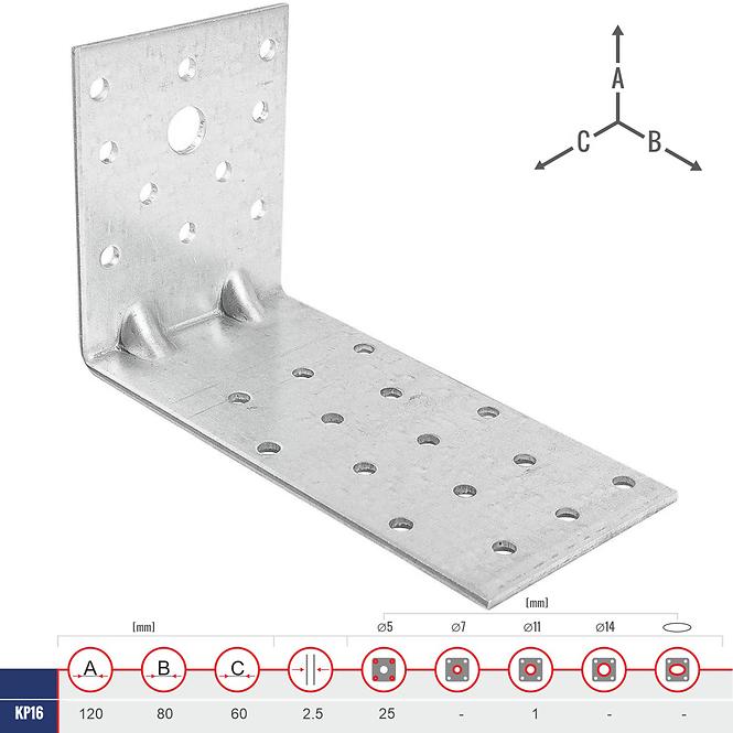 Uholník s Prelisom KP16 120x80x60x2.5