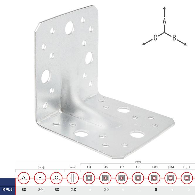 Uholník s Prelisom Ľahké KPL6 80x80x80x2.0