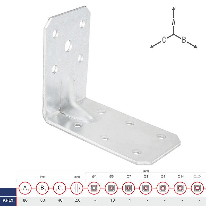 Uholník s Prelisom Ľahké KPL9 80x60x40x2.0