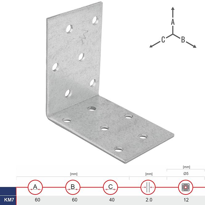 Montážny Uholník KM7 60x60x40x2.0