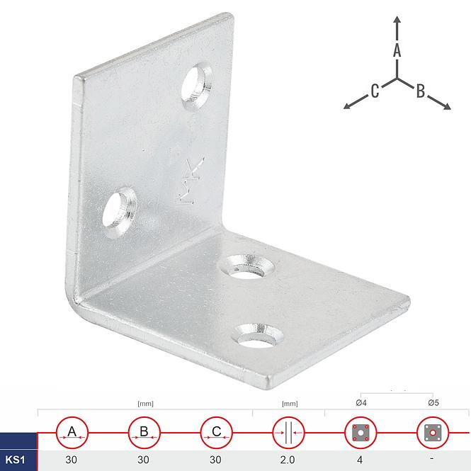Široký Uholník KS1 30x30x30x2.0