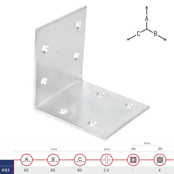 Široký Uholník KS3 60x60x60x2.0