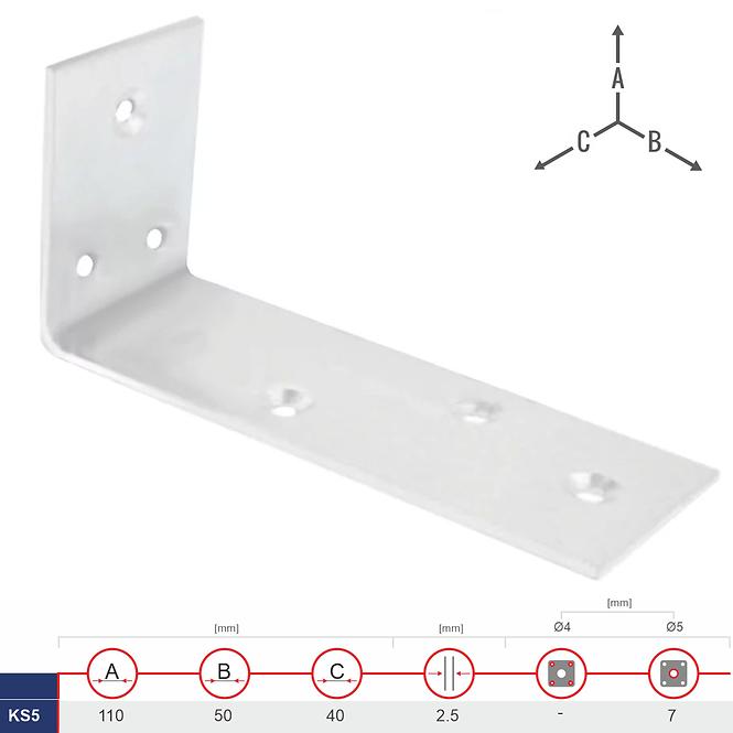 Široký Uholník KS5 110x50x40x2.5