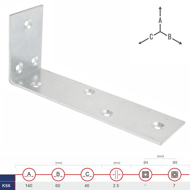 Široký Uholník KS6 140x60x40x2.5