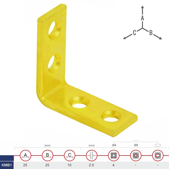 Uholník Nábytkový KMB1 25x25x10x2.0