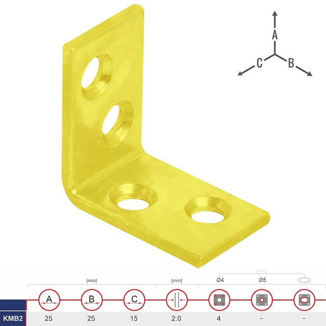 Uholník Nábytkový KMB2 25x25x15x2.0