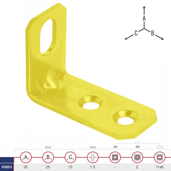 Uholník Nábytkový KMB3 35x25x15x1.5