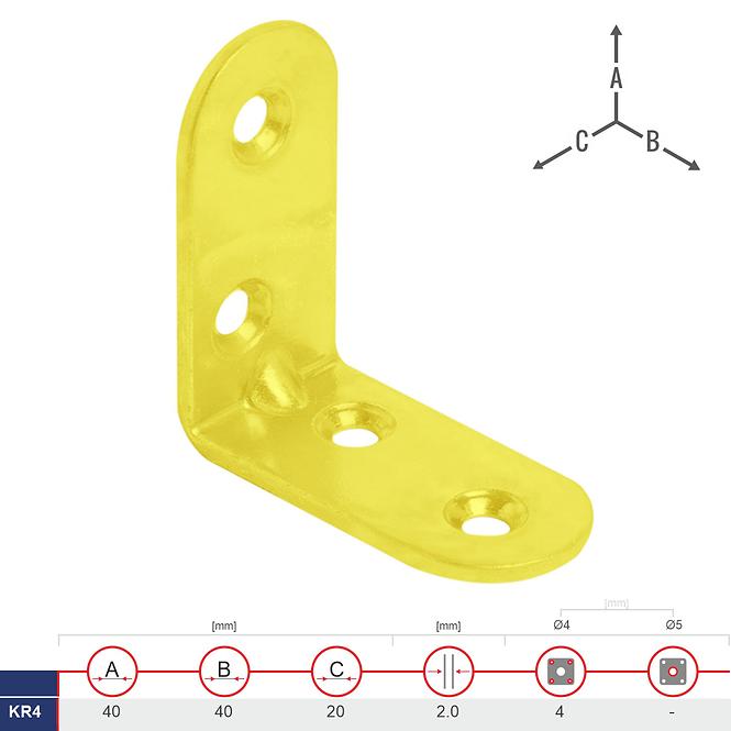 Uholník Pre Stoličky KR4 40x40x20x2.0