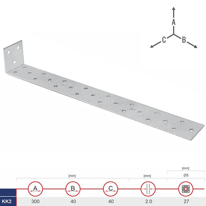 Uholník Kotvový KK2 300x40x40x2.0