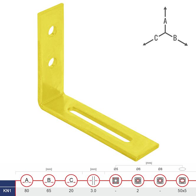 Uholník KN1 80x65x20x3.0