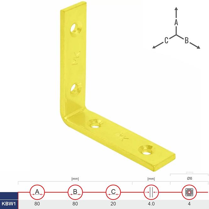 Uholníky Trámový Úzky KBW1 80x80x20x4.0