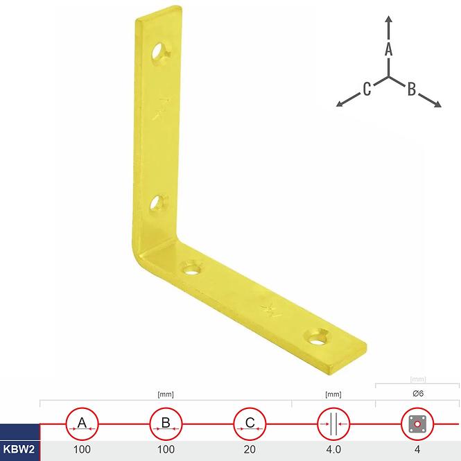 Uholníky Trámový Úzky KBW2 100x100x20x4.0