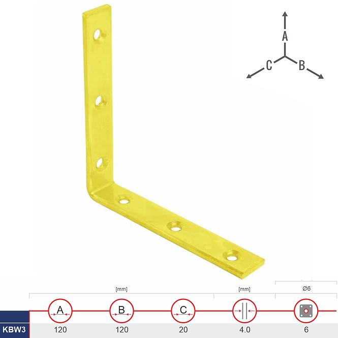 Uholníky Trámový Úzky KBW3 120x120x20x4.0