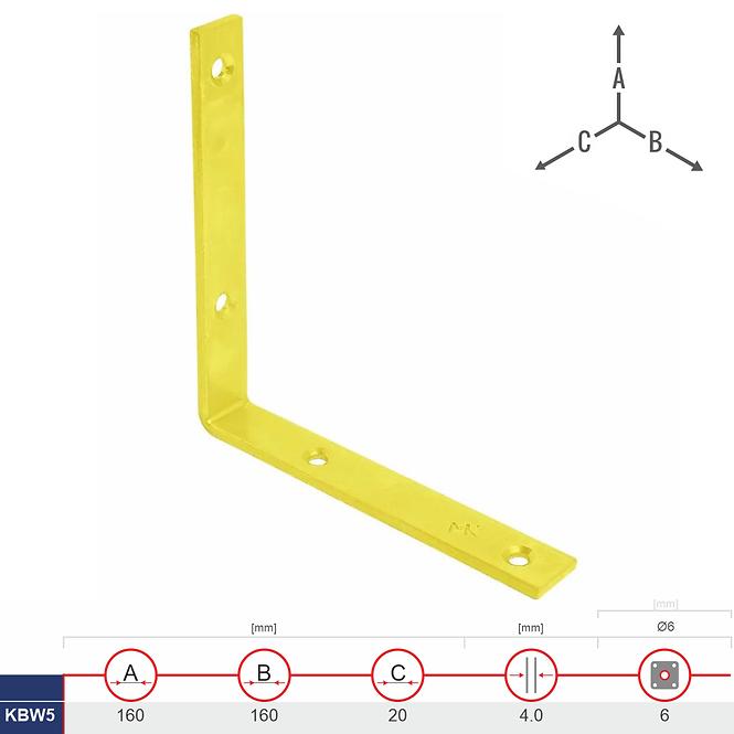 Uholníky Trámový Úzky KBW5 160x160x20x4.0
