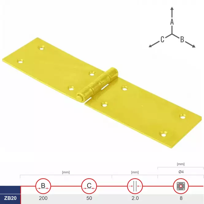 Záves Stavebný ZB20 200x50x2.0
