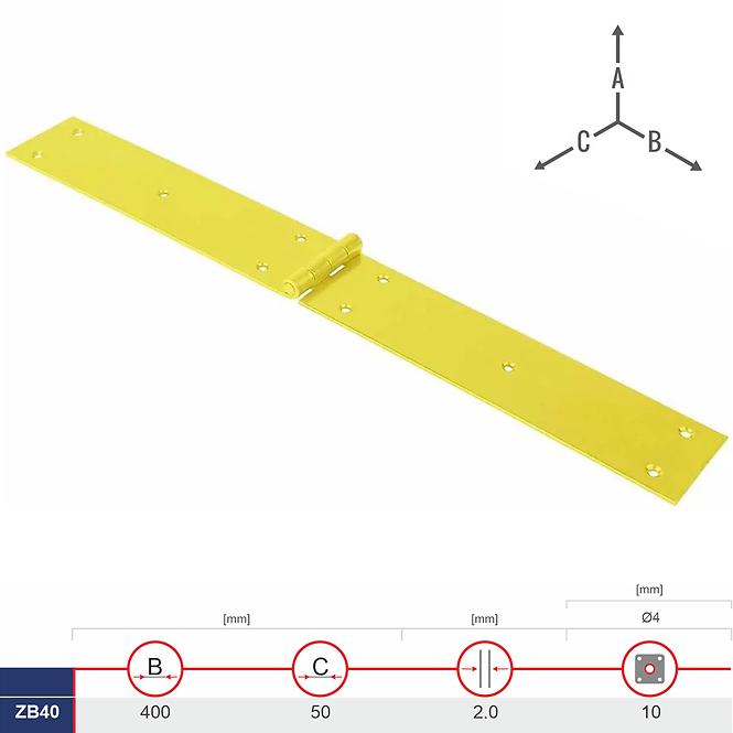 Záves Stavebný ZB40 400x50x2.0