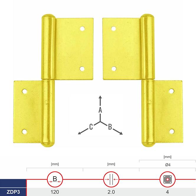 Záves Dverový Plutvový ZDP3 120mm L