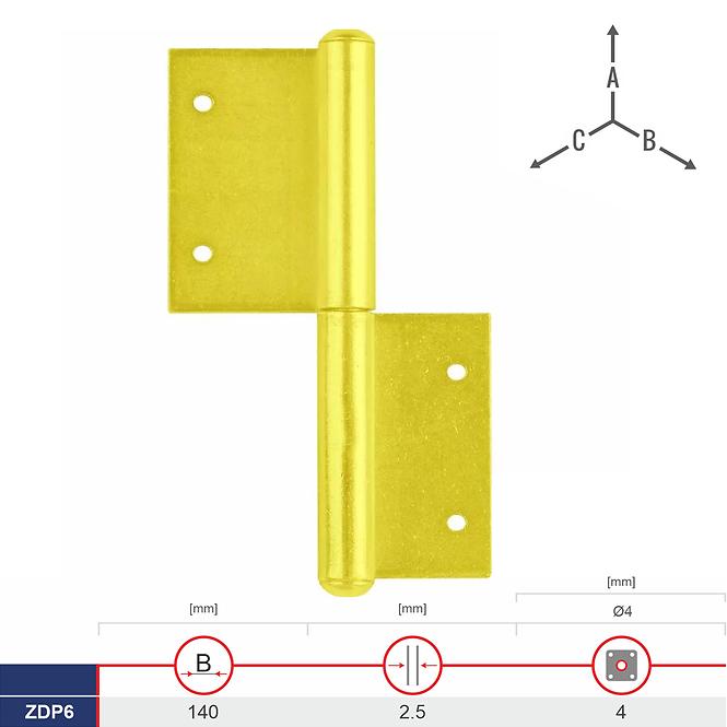 Záves Dverový Plutvový ZDP6 140mm P