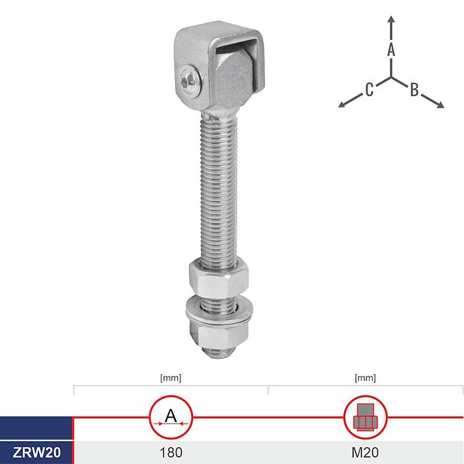 Záves Nastaviteľný Dlhý ZRW20 M20