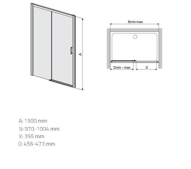 Sprchové dvere D2L/Freezone 100 W0 Glass Protect