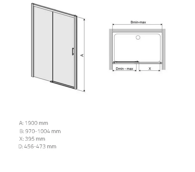 Sprchové dvere D2L/Freezone 100 W0 Glass Protect,2