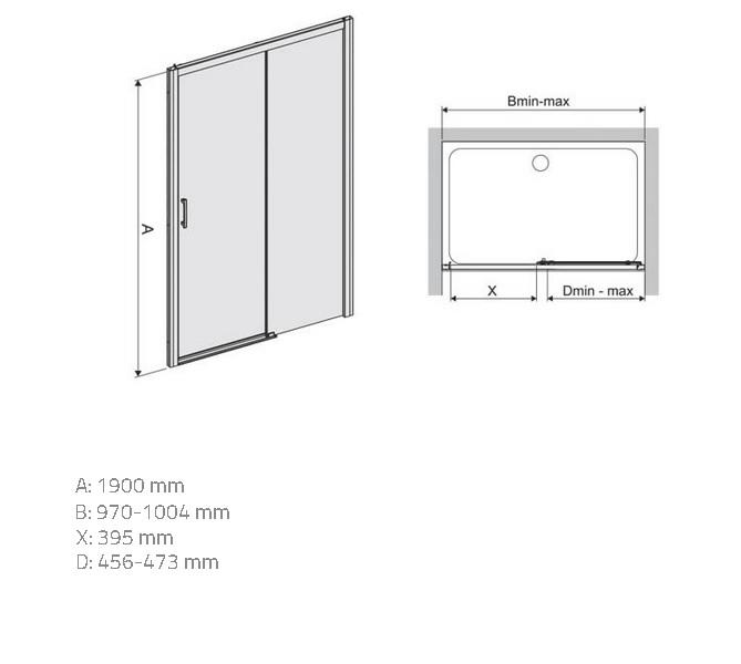 Sprchové dvere D2P/Freezone 100 W0 Glass Protect