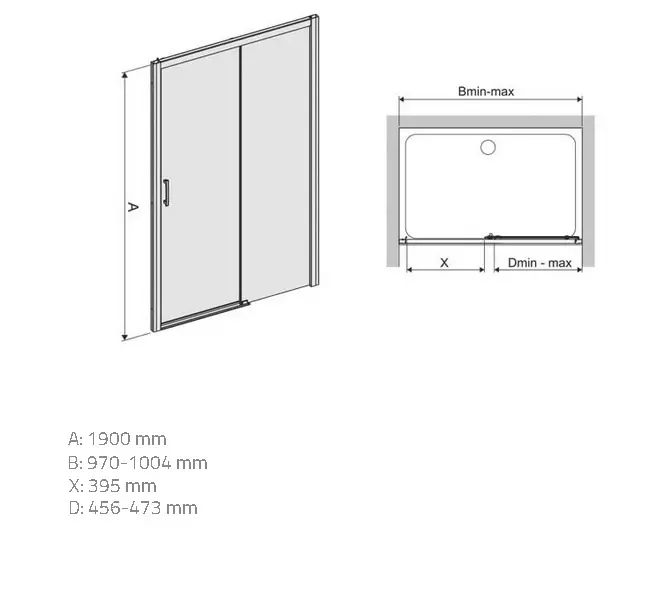 Sprchové dvere D2P/Freezone 100 W0 Glass Protect,2