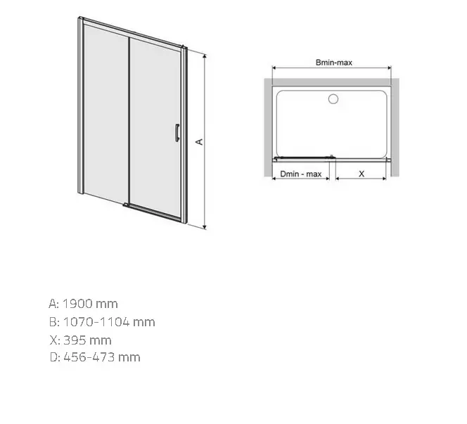 Sprchové dvere D2L/Freezone 110 W0 Glass Protect