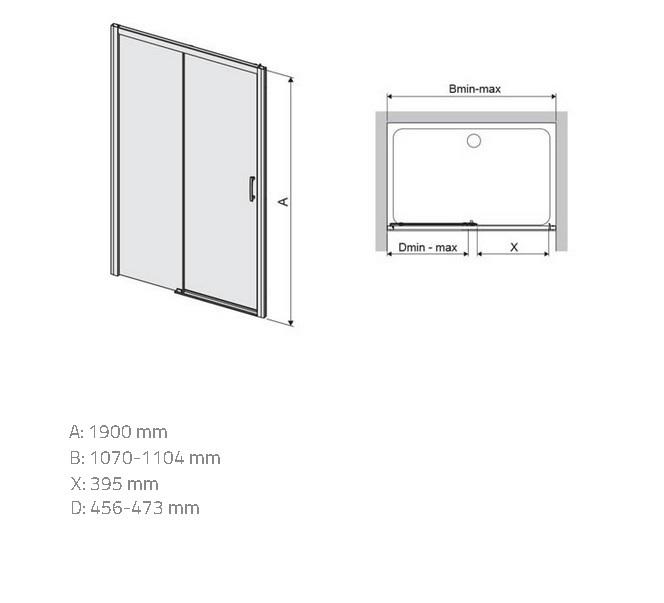 Sprchové dvere D2L/Freezone 110 W0 Glass Protect