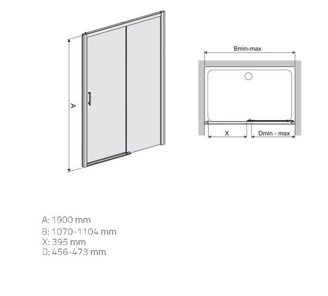 Sprchové dvere D2P/Freezone 110 W0 Glass Protect