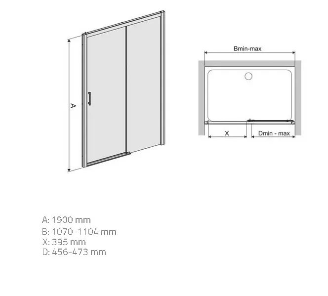 Sprchové dvere D2P/Freezone 110 W0 Glass Protect,2