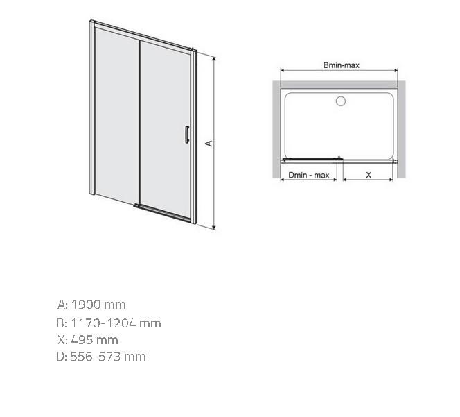 Sprchové dvere D2L/Freezone 120 W0 Glass Protect