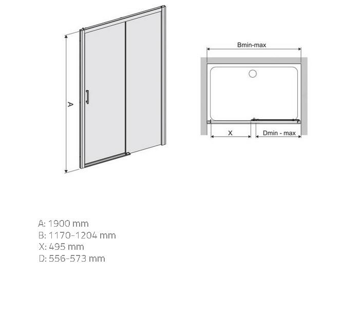 Sprchové dvere D2P/Freezone 120 W0 Glass Protect