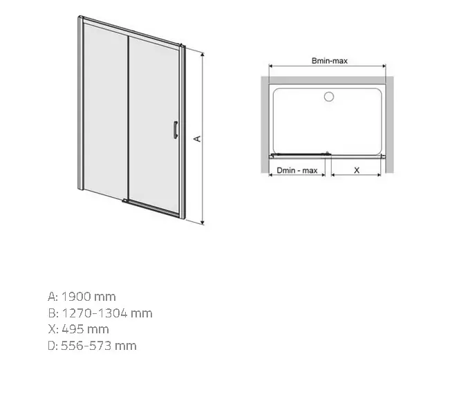 Sprchové dvere D2L/Freezone 130 W0 Glass Protect