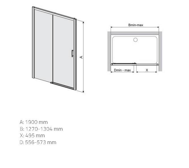Sprchové dvere D2L/Freezone 130 W0 Glass Protect