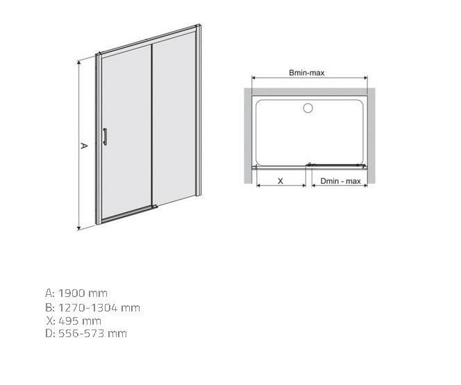 Sprchové dvere D2P/Freezone 130 W0 Glass Protect