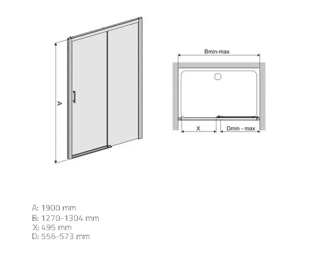 Sprchové dvere D2P/Freezone 130 W0 Glass Protect,2