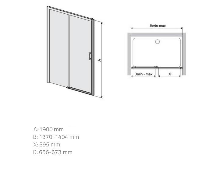 Sprchové dvere D2L/Freezone 140 W0 Glass Protect