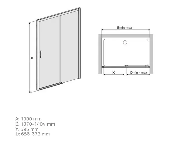 Sprchové dvere D2P/Freezone 140 W0 Glass Protect